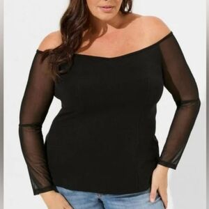 Torrid Black Off-Shoulder Top